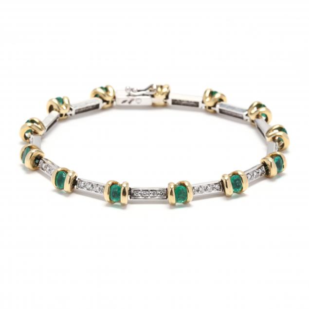 18kt-bi-color-gold-and-gem-set-bracelet
