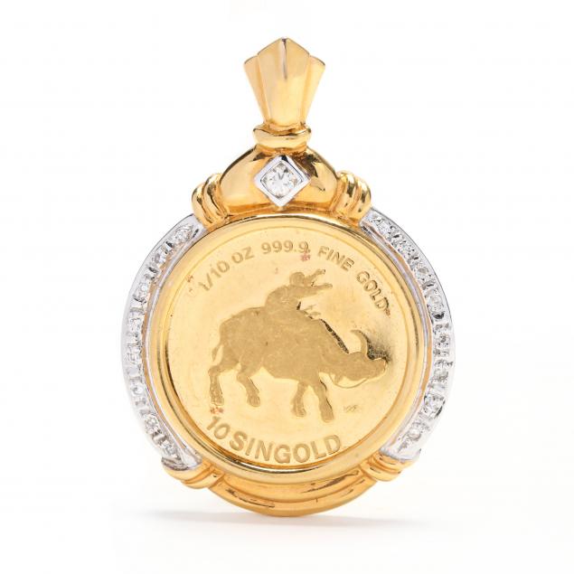 14kt-gold-and-diamond-coin-pendant