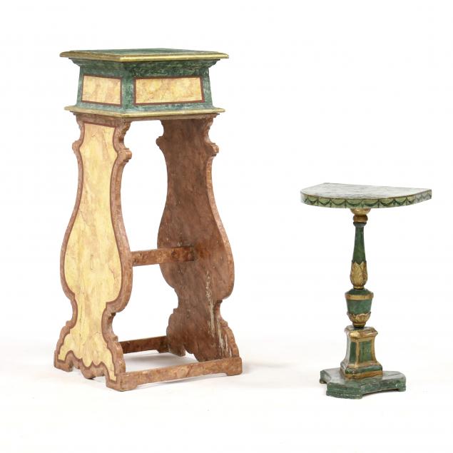 two-italian-paint-decorated-stands