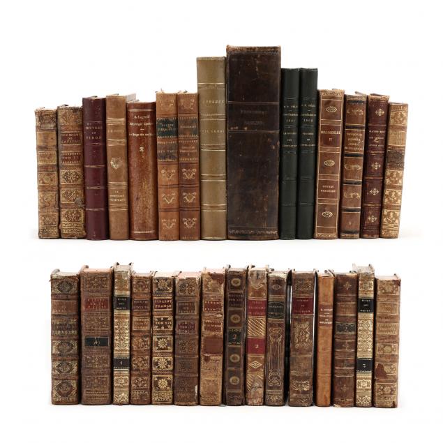 thirty-antique-continental-leatherbound-books