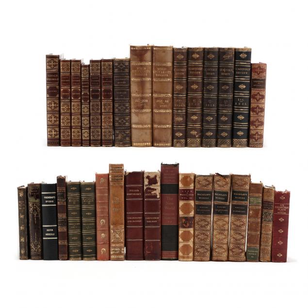 thirty-three-english-language-books-mostly-19th-century-leather-bound-editions