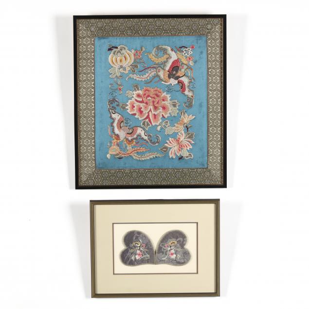 two-framed-chinese-silk-embroidered-textiles