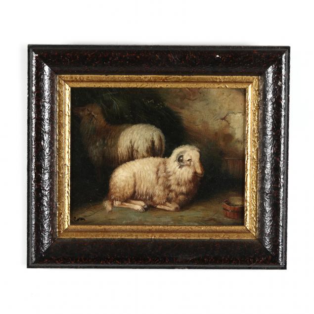 continental-school-contemporary-painting-of-sheep-in-a-stable