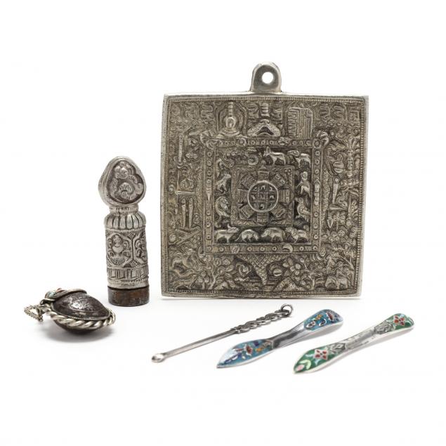 six-antique-asian-silver-and-metal-antiques