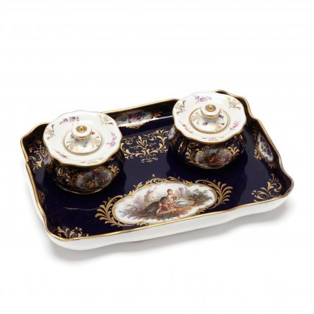 meissen-cobalt-ink-stand