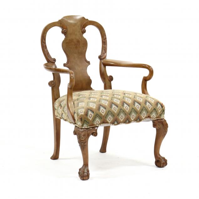 irish-queen-anne-style-carved-mahogany-arm-chair