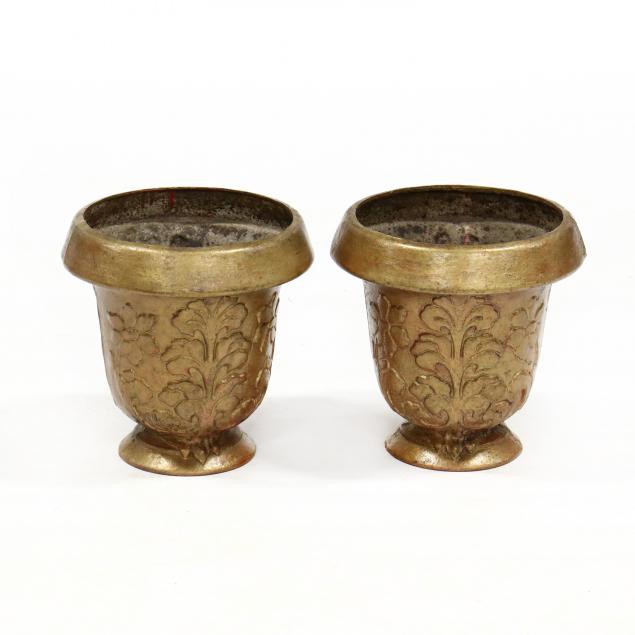 pair-of-gilt-cast-iron-planters