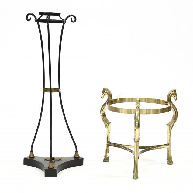 brass-figural-table-stand-and-tall-tole-fernery