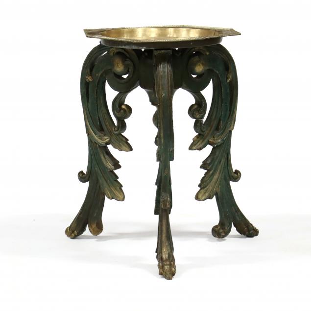 rococo-style-giltwood-table-with-brass-peacock-basin