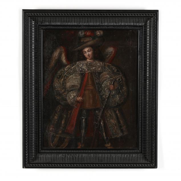 an-antique-cuzco-school-painting-of-the-archangel-michael