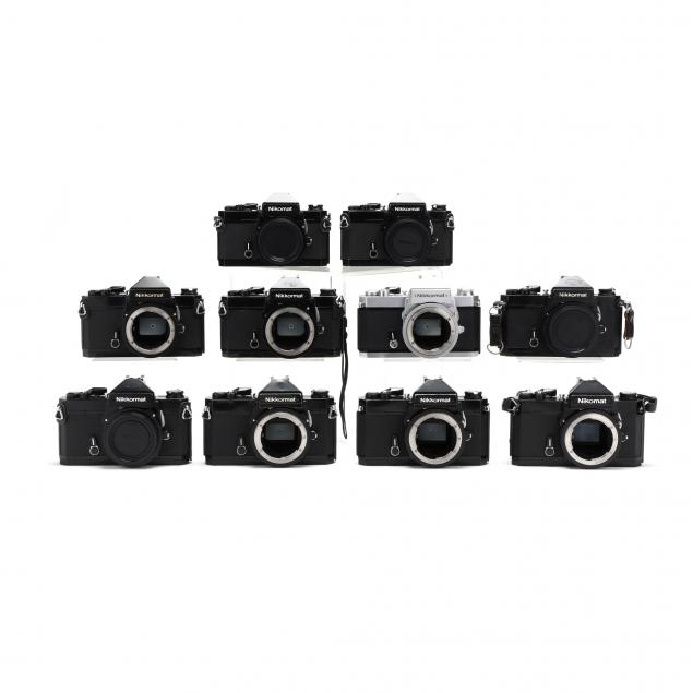 ten-nikon-ft2-35mm-film-cameras-all-without-lens
