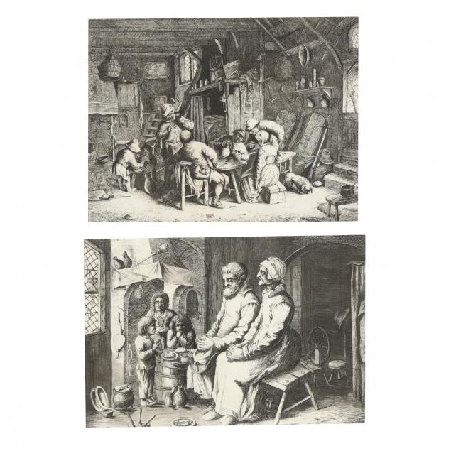 adriaen-jansz-van-ostade-dutch-1610-1685-two-genre-scene-etchings
