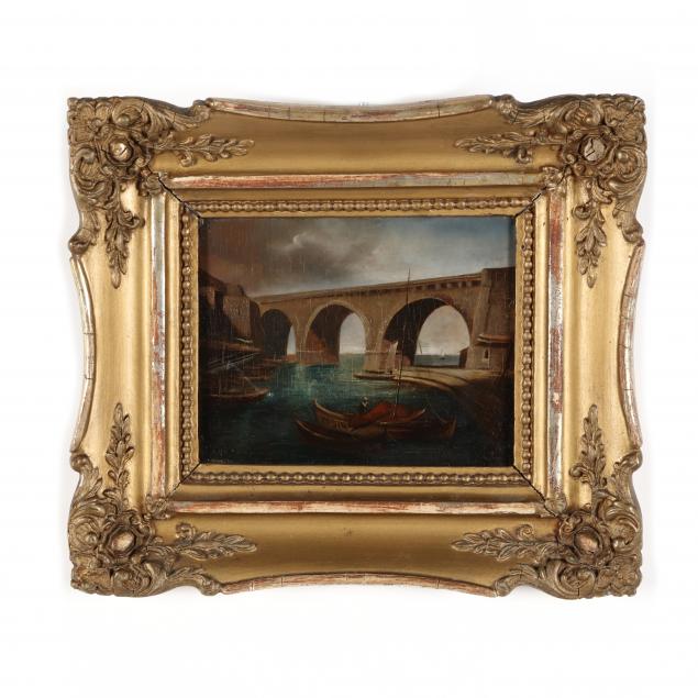 an-antique-cointnental-school-miniature-maritime-painting