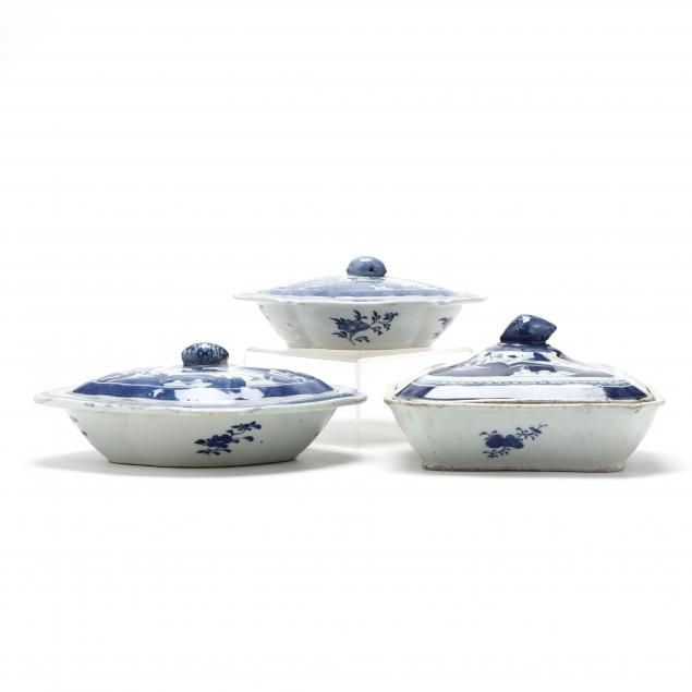 three-chinese-export-porcelain-blue-canton-covered-serving-dishes