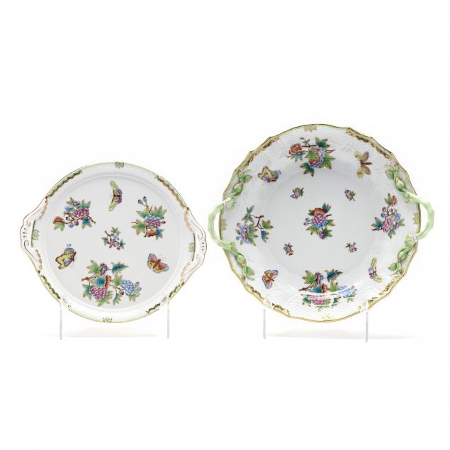 two-herend-i-queen-victoria-i-round-platters