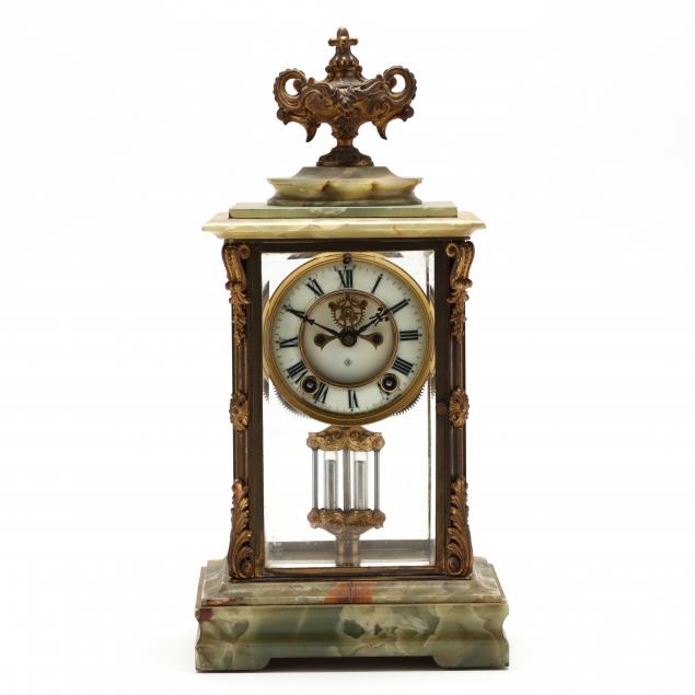 ansonia-onyx-and-brass-mantel-clock