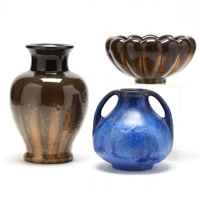 three-pieces-of-fulper-arts-and-crafts-pottery