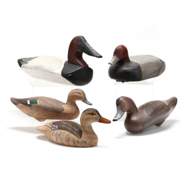 five-assorted-duck-decoys