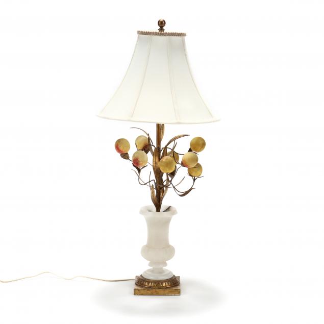 a-vintage-alabaster-peach-tree-table-lamp