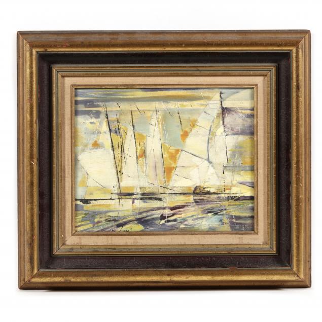 a-mid-century-modern-painting-of-sailboats