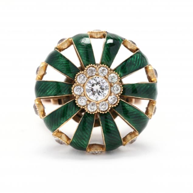 14kt-gold-diamond-and-enamel-ring