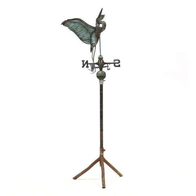 vintage-american-copper-heron-weathervane-on-stand