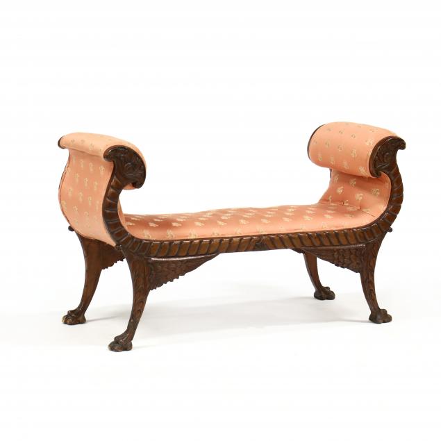 american-classical-carved-mahogany-bench