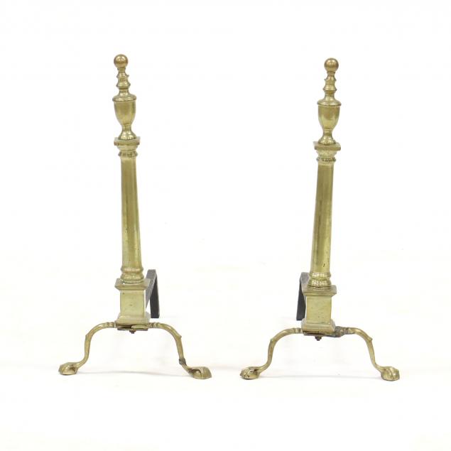 pair-of-chippendale-style-brass-andirons