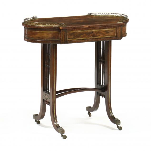 french-regency-rosewood-and-brass-one-drawer-table