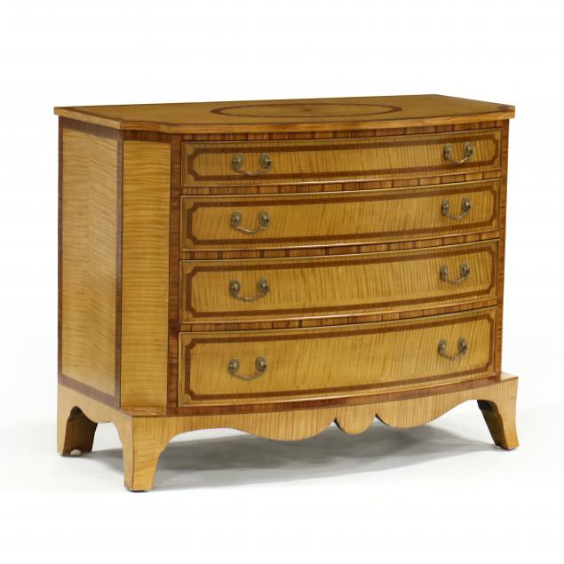 maitland-smith-satin-wood-inlaid-bow-front-chest-of-drawers