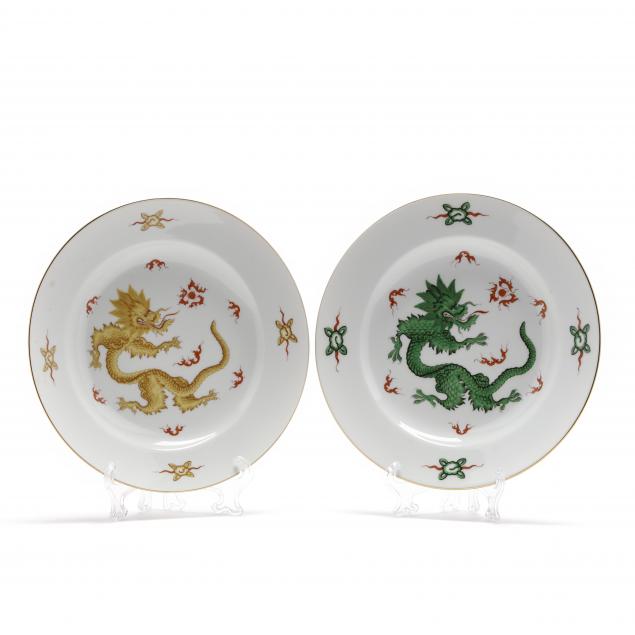 two-contemporary-meissen-dragon-plates