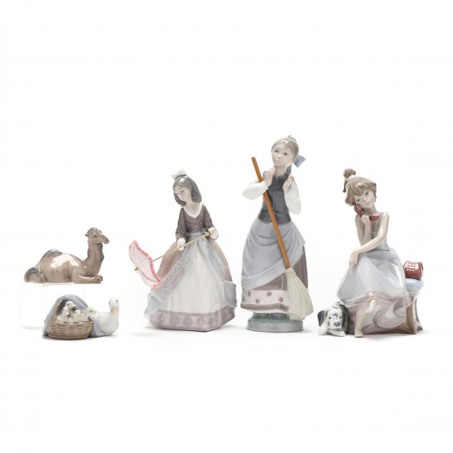 selection-of-five-lladro-figurines