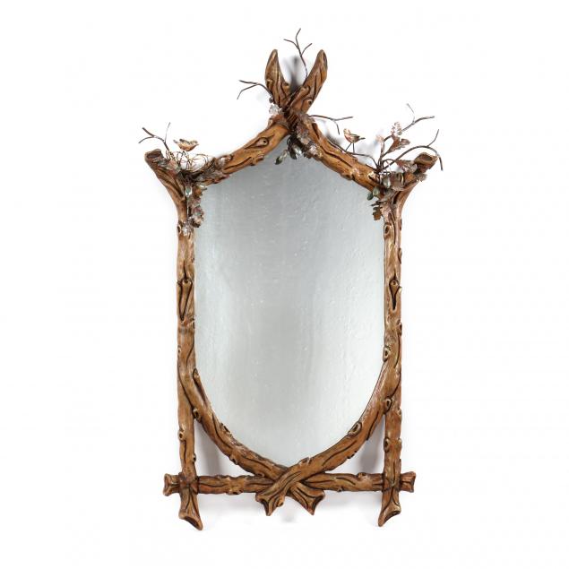 decorative-faux-bois-and-tole-decorated-mirror