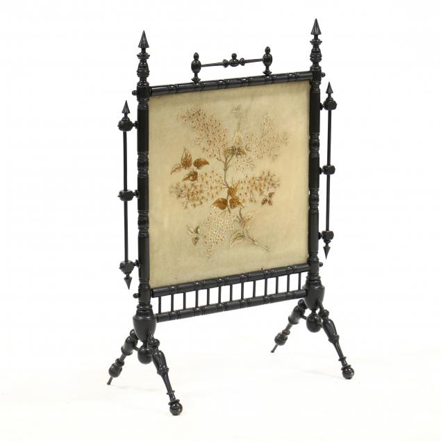 victorian-ebonized-and-embroidered-fire-screen