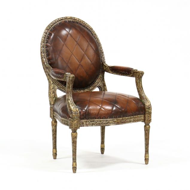 council-louis-xvi-style-leather-fauteuil