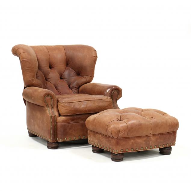 century-tufted-leather-recliner-and-ottoman