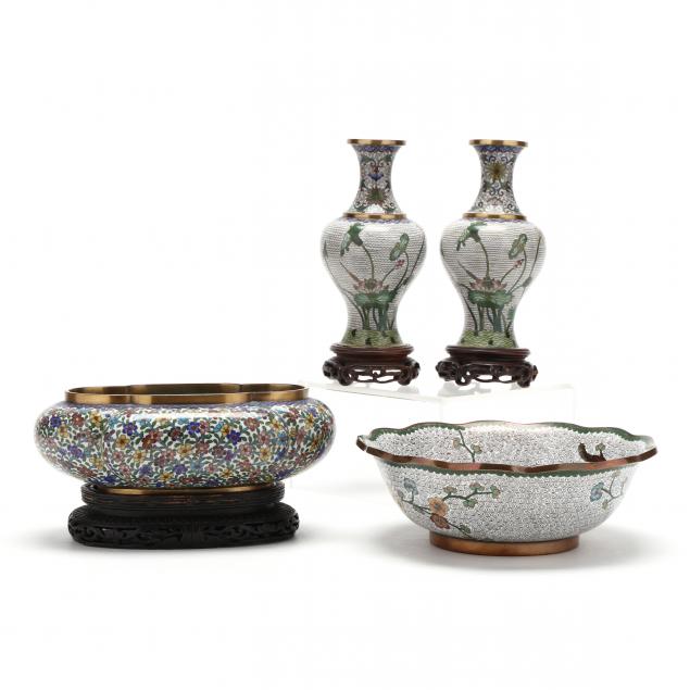 four-chinese-cloisonne-items