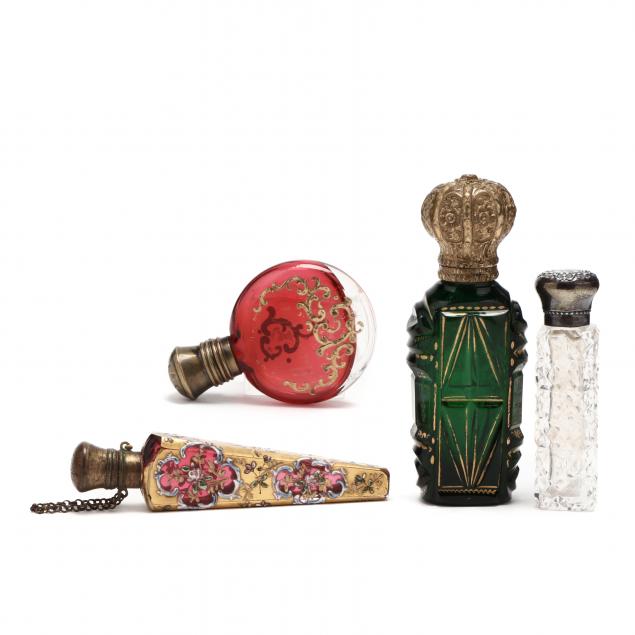 four-antique-glass-scent-bottles