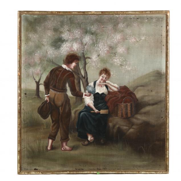 a-large-painted-tapestry-of-a-courting-couple