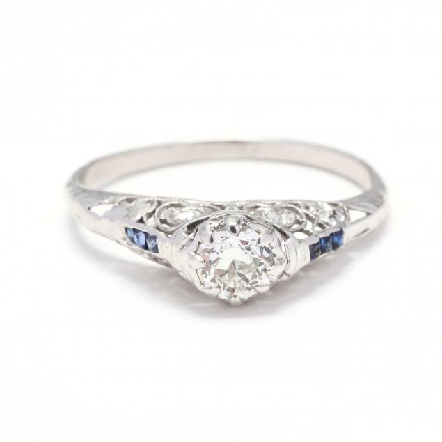 antique-platinum-diamond-and-sapphire-ring