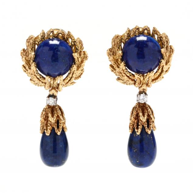 18kt-gold-lapis-and-diamond-earrings