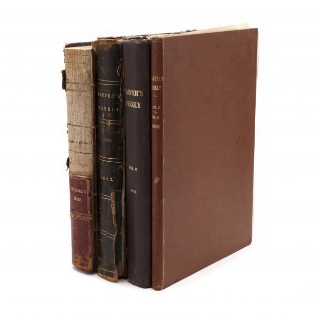 four-bound-volumes-of-i-harper-s-weekly-i