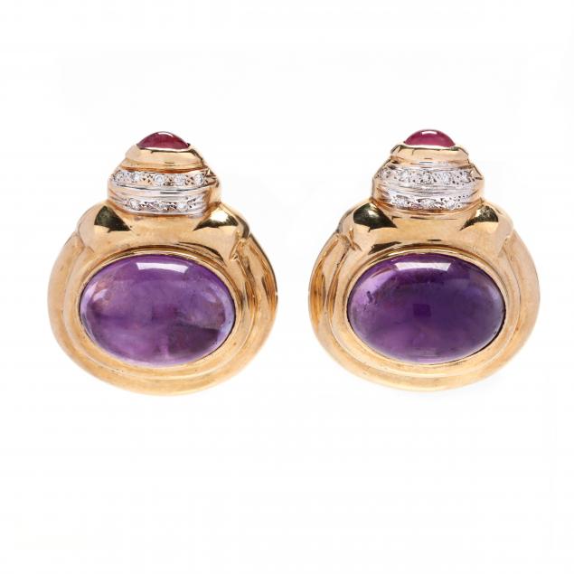 14kt-gold-and-gem-set-earrings