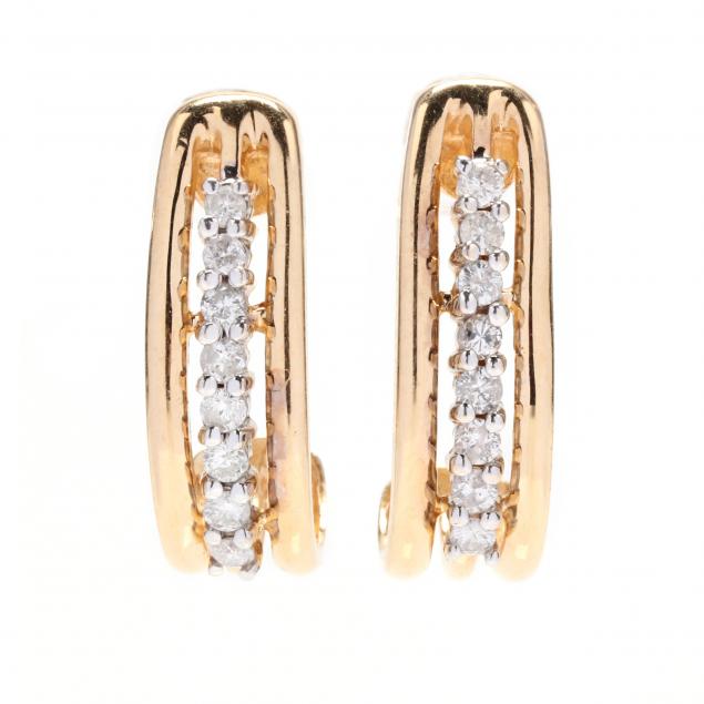 14kt-gold-and-diamond-half-hoop-earrings