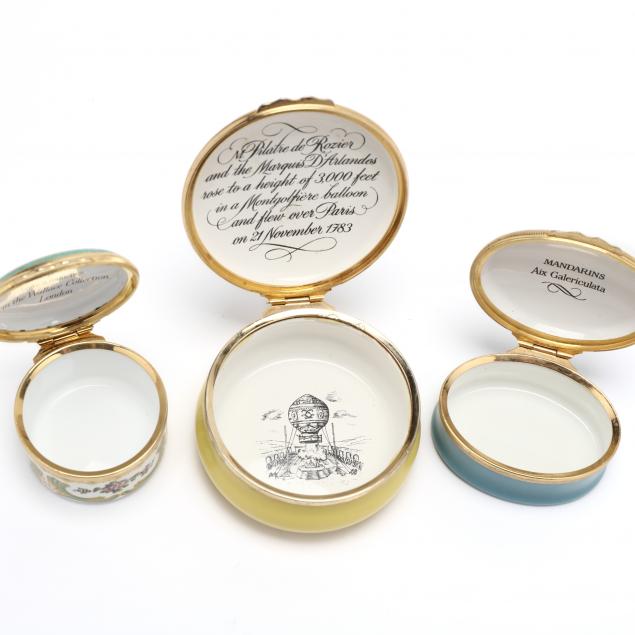 Three Halcyon Days Porcelain Pill Boxes (Lot 1326 - The Memorial Day ...