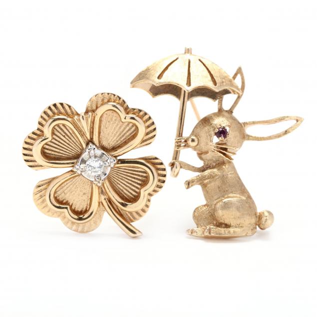 two-gold-brooches