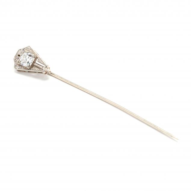 antique-white-gold-and-diamond-stick-pin