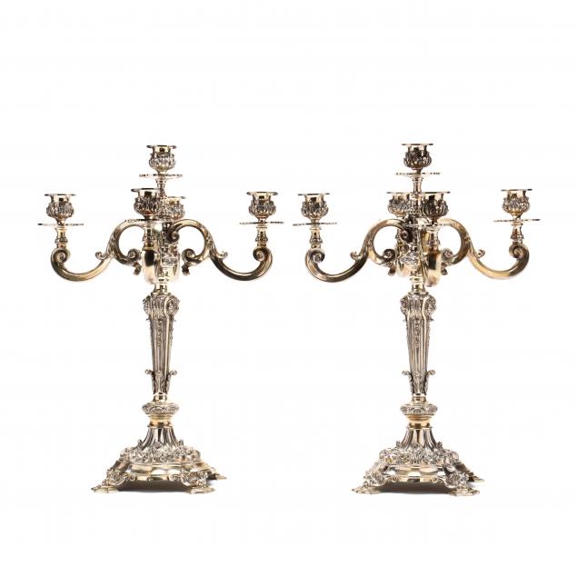 Beautiful Baroque Style Golden Candelabra Candlestick With Five