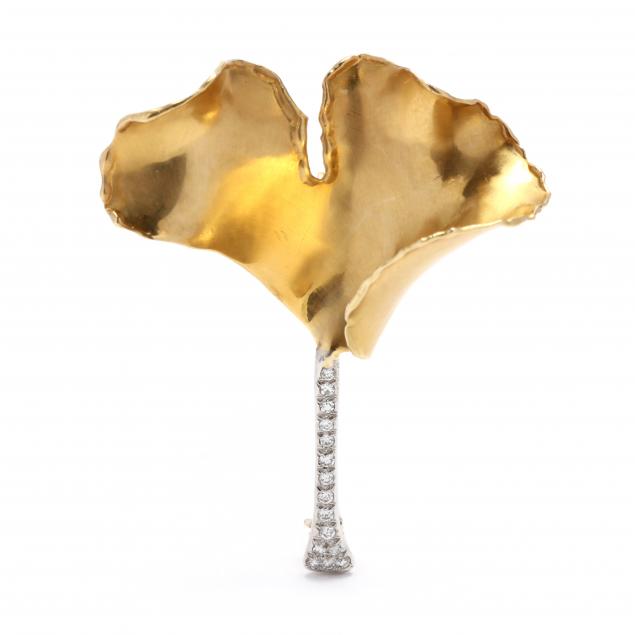 18kt-gold-and-platinum-i-ginkgo-i-brooch-tiffany-co