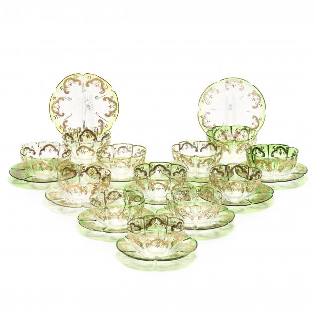 twenty-four-pieces-of-continental-gilt-glass-dishware